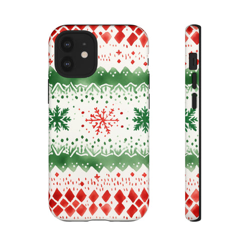 Watercolor Christmas Knitting - Impact Resistant Phone Case iPhone 12 Mini Matte